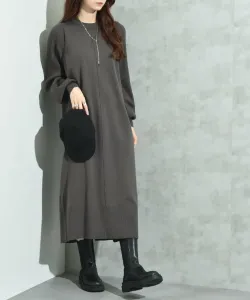 Трикотажное платье с ребристыми рукавами Interplanet, цвет Charcoal Gray