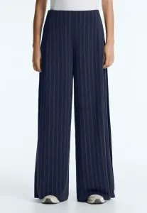 Мягкие на ощупь широкие брюки со складками по бокам Oysho, Metallic Blue