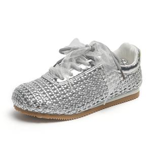 O.L Серебряные женские повседневные туфли с противоскользящей подошвой, устойчивые к истиранию и дышащие, цвет Silver