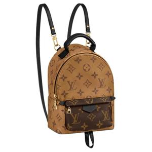 Палм Спрингс Канвас с кожаной мини-сумкой рюкзак женская коричневая/бежевая LOUIS VUITTON