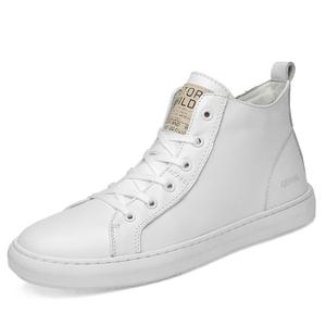 Qiandongmeili Мужские мидтоп скейтборд кроссовки с белой флисовой подкладкой, цвет White Fleece-Lined