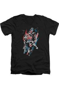 Футболка Batman V Superman Ripped Trio 2 с коротким рукавом и V-образным вырезом для взрослых из хлопка премиум-класса Gildan, черный