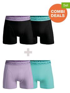 Muchachomalo Комплект из 4 штук: боксерские шорты черного/сиреневого/бирюзового цвета