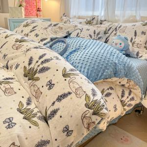 Disney Комплект постельного белья 4 предмета, 180 см, простыня, пододеяльник 200x230 см, наволочки 48x74 см, цвет лаванда, ткань дудоу жун