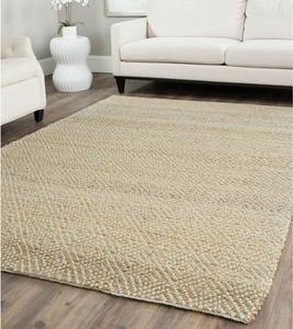 Ковер SAFAVIEH, 305 x 427 см, Natural Fiber Collection, Natural & Green, ручной работы из джута, идеален для помещений с высокой проходимостью в гостиной, спальне (NF453A)