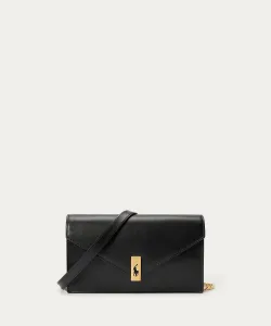 Кожаный кошелек и сумка Polo ID на цепочке Polo Ralph Lauren, цвет 001 Black