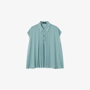 Блуза Joseph Antin с отложным воротником свободного кроя плиссированная, бирюзовый