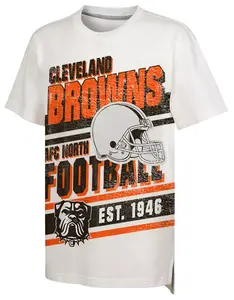 Одежда команды НФЛ Молодежная белая футболка Cleveland Browns Get Loud NFL Team Apparel