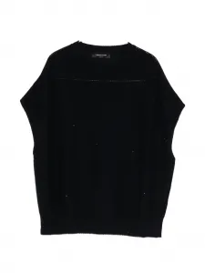 Вязаный топ с перфорацией Fabiana Filippi, синий