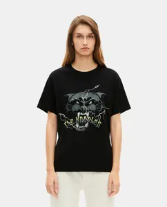 Женская футболка с принтом из страз The Kooples, черный