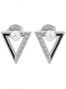 Adeliás Женские серьги - серьги-гвоздики из серебра 925 пробы с жемчужиной в серебряной оправе