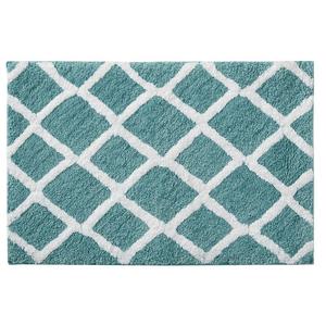 Двусторонний тафтинговый коврик для ванной комнаты Madison Park Renu с геометрическим рисунком — 21 x 34 дюйма, цвет Aqua