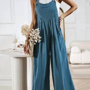 Широкие брюки-комбинезон в синем цвете HIDDEN