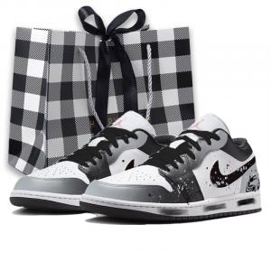 Jordan Кроссовки Air 1 Vintage мужские низкие Black White Gray