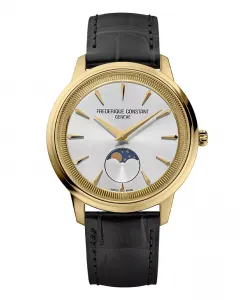 Мужские часы Moneta Moonphase с коричневым ремешком, 37mm Frederique Constant