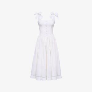 Платье миди House Of Cb Lillia из стрейч-хлопка с бантом, белый