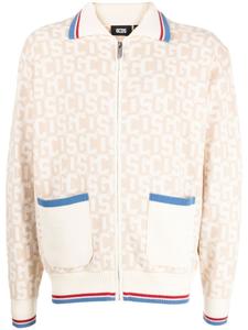 Gcds кардиган на молнии с логотипом, нейтральный цвет