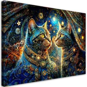 Картина арт-принт KUNSTLOFT Mystical Feline in the Glow 3, сиреневый