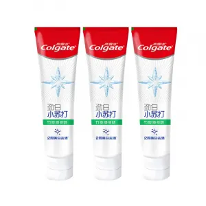 COLGATE Жесткая белая зубная паста с пищевой содой очищение, освежение дыхания, удаление пятен с зубов, отбеливание 180г/180г*3