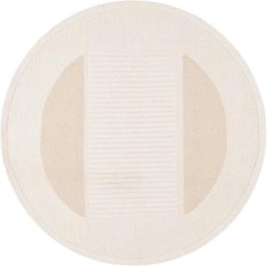 Ковер SAFAVIEH, 183 x 183 см,  Rodeo Drive Collection, круглый, Ivory & Beige, ручной работы из шерсти, дизайн в стиле Mid-Century Modern, идеально для гостиной, столовой, спальни (RD377A)