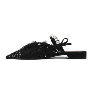 CAMEIDO Сандалии женские с закрытым носком, противоскользящие, черные