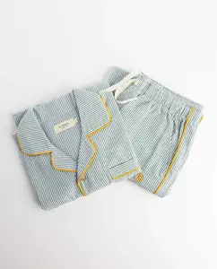 Мужская длинная пижама в полоску El Ganso, синий/белый