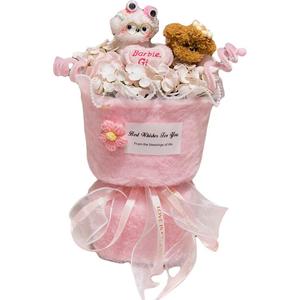 Твисти стик милый плюшевый букет щенка ручной работы плюшевая кукла высота 25см/30см/32см/35см Fat Fat Dragon, розовый