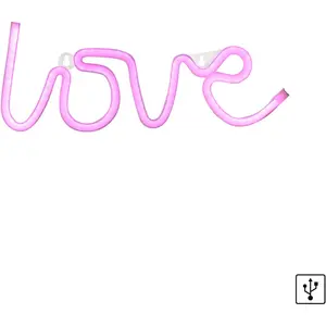 Светильник на стену LED NEON-LOVE LED-панель 1 шт. Теплый белый Just Light, розовый