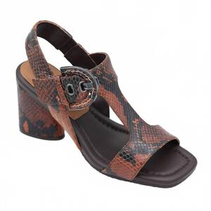 Эрин босоножки на ремешке с перепонкой в коричневом питоне Donald Pliner