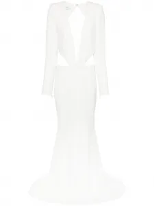 Платье с V-образным вырезом и драпировкой Mônot, белый