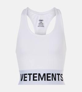 Спортивный бюстгальтер с логотипом Vetements, белый