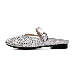 Bebe Женские тапочки с закрытым носком на резиновой подошве, устойчивые к запаху, серебристые, цвет Silver