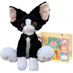 Small bubble Немецкая кошка black white плюшевая кукла высота 40см