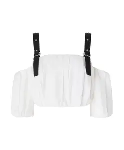 Топ с открытыми плечами и заклепками. Pinko, белый