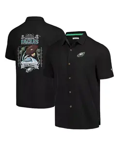 Мужская черная кнопочная рубашка Philadelphia Eagles Tidal Kickoff Camp Tommy Bahama