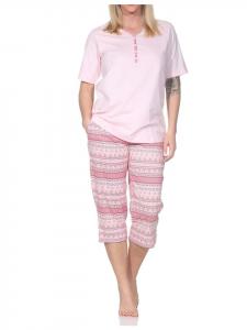 NORMANN Пижама-капри с короткими рукавами, в этническом стиле, размеры 125, 204, 90, 226, розового цвета