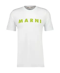 Хлопковая футболка с логотипом Marni, белый