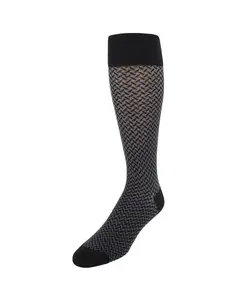 Benoit Herringbone узор носки Mid-Calf из мериносовой шерсти (1 пара) Trafalgar, черный