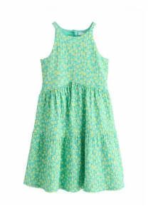 Летнее платье прямого кроя на бретелях Next, Teal Lemon Print