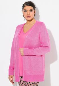Кардиган Ulla Popken OPEN SHAPE LONG SLEEVE SHIMMER, Pink