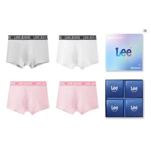 Трусы мужские 4 штуки подарочный набор Lee, Box 4 Pack (серый+белый+Pink+Pink)