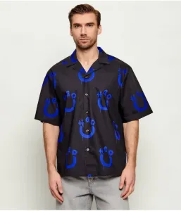 Рубашка Элиджино loose fit Hugo Blue, черный