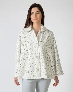 Женское короткое пончо с застежкой на пуговицы Massana, белый