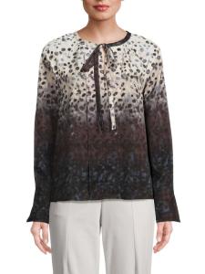 Блузка с вырезом-замочной скважиной Ecru, цвет Brown Multi