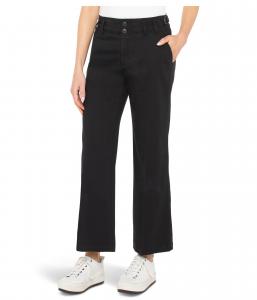 Брюки Liverpool Los Angeles Petite Soft Touch Twill High-rise Cinch Waist Wide Leg Pant 26" Inseam, цвет Onyx