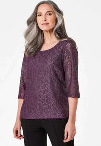 Блуза SPITZENBLUSE SPITZENBLUSE MIT ZARTEM GLANZ GOLDNER, красный