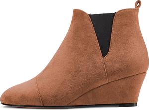 Женские ботильоны Castamere с массивным каблуком, средней высоты, круглым носком, на щиколотке, короткие, без застежки, классические для платья, вечеринки и офиса, каблук 2,0 дюйма, Brown A