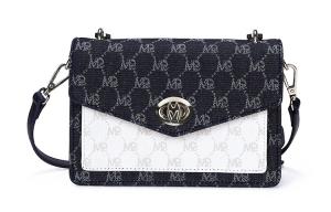 Сумка-кроссбодди женская малая квадратная из смеси хлопка и полиэстера многоцветная MQ, экрю