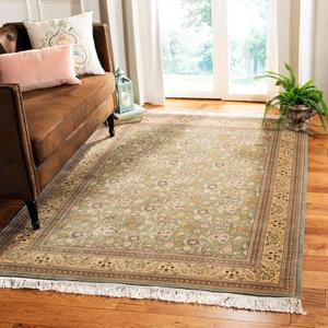 Ковер SAFAVIEH, 183 x 275 см, Versailles Collection - Green/Light Yellow, геометрический рисунок, идеален для помещений с высокой проходимостью в гостиной, спальне, столовой (V30A)