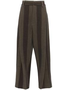 Uma Wang брюки из смеси натуральной шерсти, коричневый